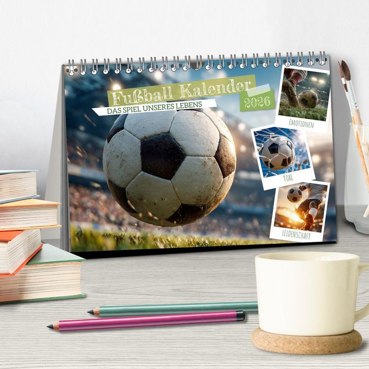 Produktbild: Fu&szlig;ball Kalender - Das Spiel unseres Lebens (Tischkalender 2026 DIN A5 quer), CALVENDO Monatskalender