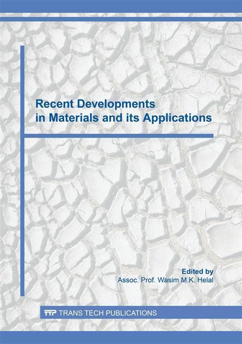 Produktbild: Recent Developments in Materials and its Applications