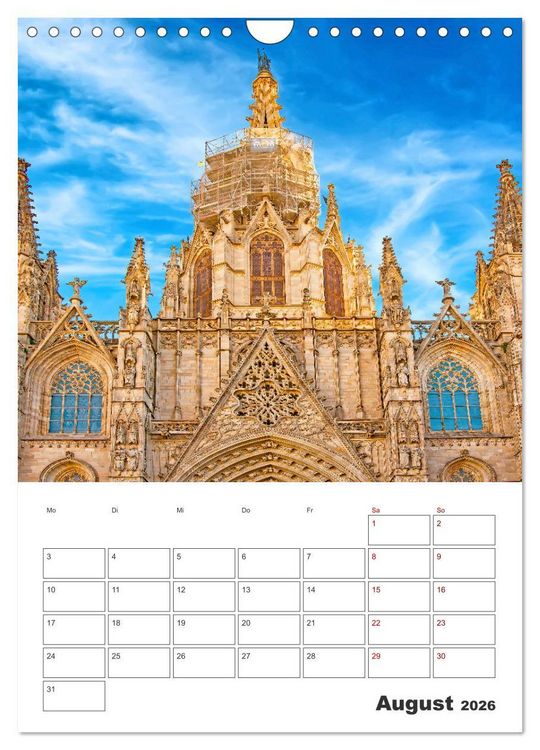 Produktbild: Barcelona - Urlaubsplaner (Wandkalender 2026 DIN A4 hoch), CALVENDO Monatskalender