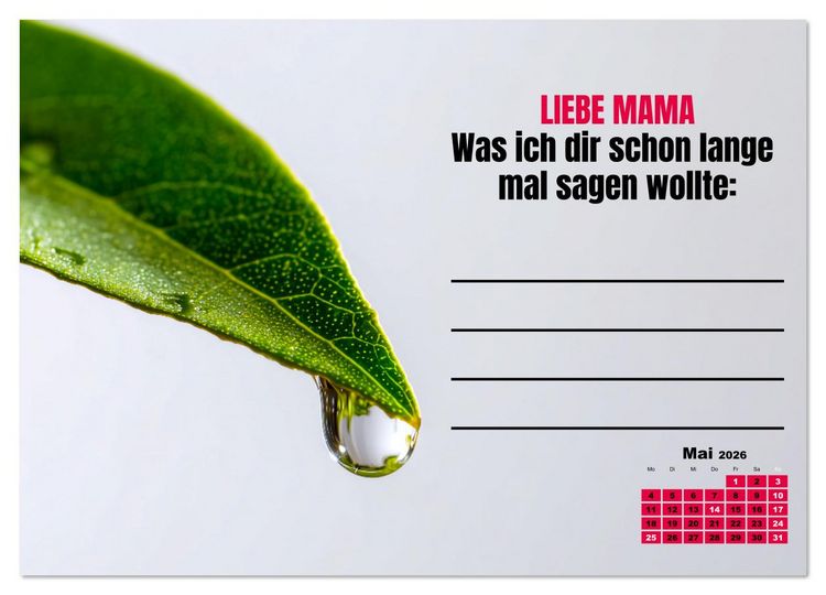 Produktbild: Kalender f&uuml;r Mamas - Was ich dir sagen will (Wandkalender 2026 DIN A3 quer), CALVENDO Monatskalender