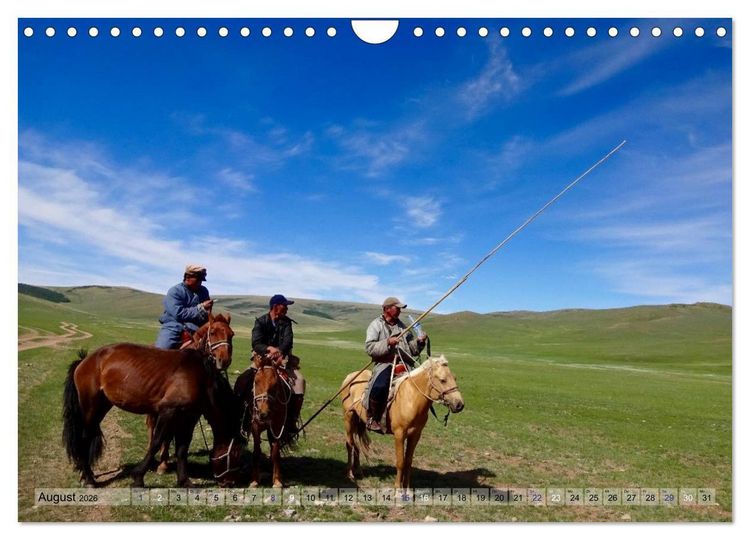 Produktbild: Pferde und Reiter der Mongolei (Wandkalender 2026 DIN A4 quer), CALVENDO Monatskalender