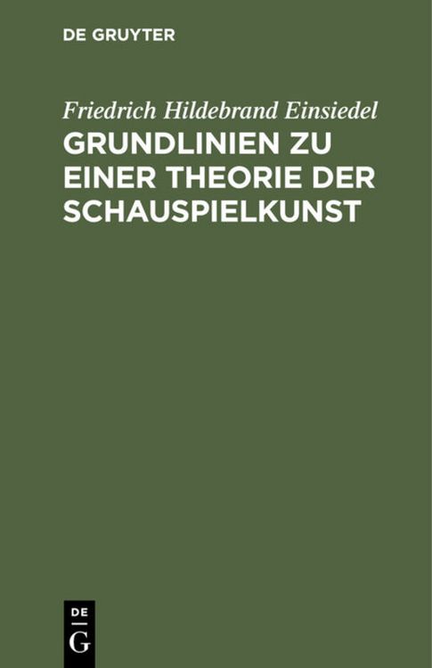 Produktbild: Grundlinien zu einer Theorie der Schauspielkunst