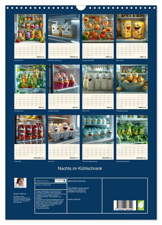 Produktbild: Nachts im K&uuml;hlschrank (Wandkalender 2026 DIN A3 hoch), CALVENDO Monatskalender