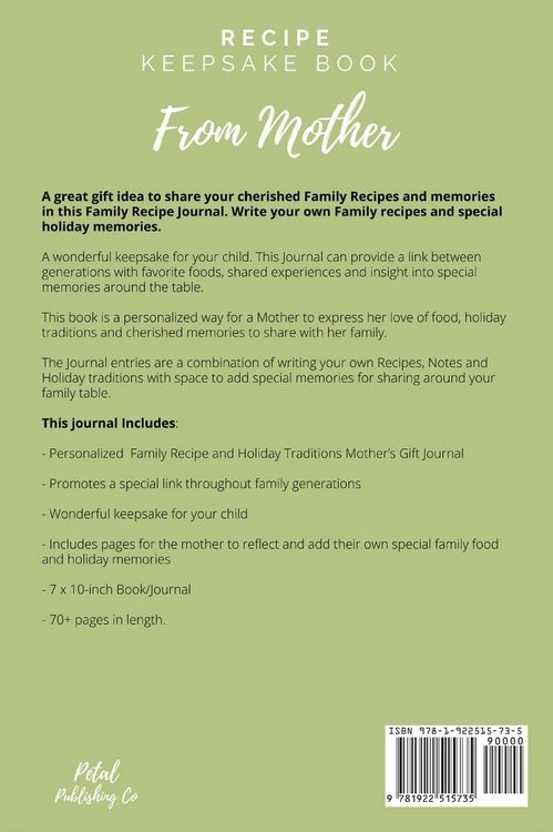 Produktbild: Recipe Keepsake Book From Mother