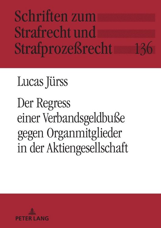 Produktbild: Der Verbandssanktionsregress gegen Organmitglieder in der Aktiengesellschaft