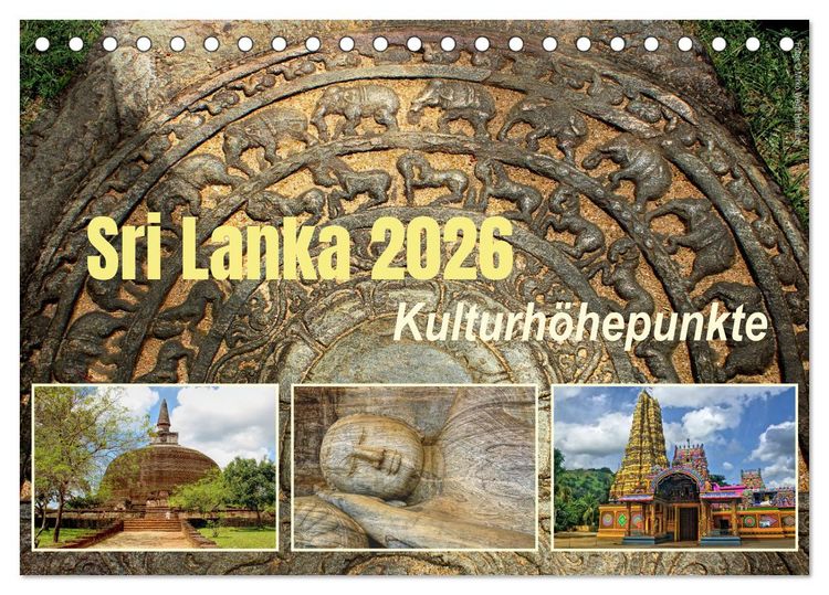 Produktbild: Sri Lanka 2026 Kulturh&ouml;hepunkte (Tischkalender 2026 DIN A5 quer), CALVENDO Monatskalender