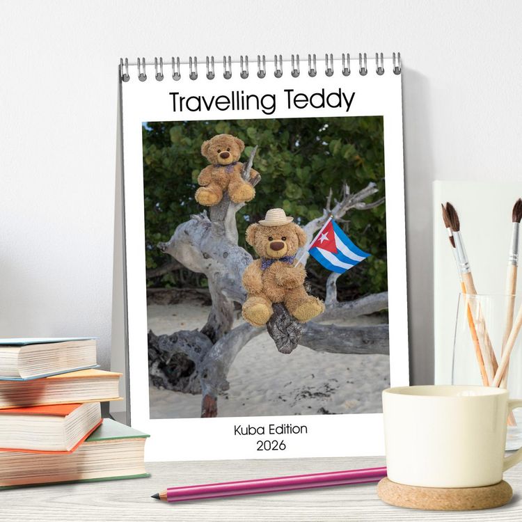 Produktbild: Travelling Teddy Kuba Edition 2026 (Tischkalender 2026 DIN A5 hoch), CALVENDO Monatskalender