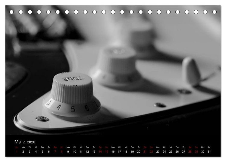 Produktbild: Regelwerke - Details alter E-Gitarren (Tischkalender 2026 DIN A5 quer), CALVENDO Monatskalender