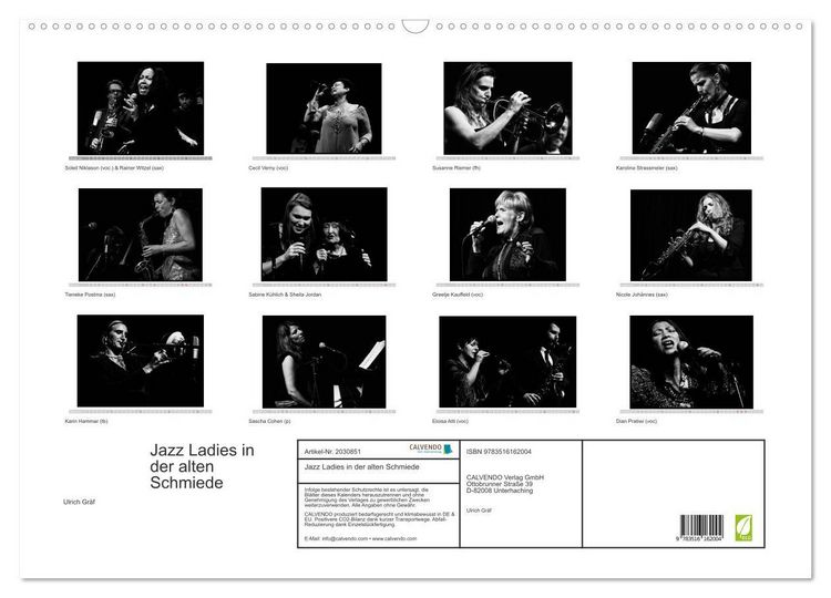 Produktbild: Jazz Ladies in der alten Schmiede (Wandkalender 2026 DIN A2 quer), CALVENDO Monatskalender
