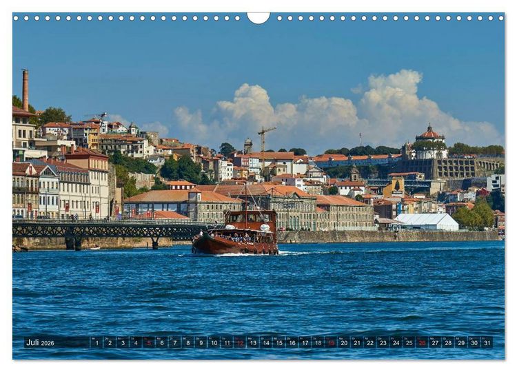 Produktbild: Portugal - Bilder dreier St&auml;dte (Wandkalender 2026 DIN A3 quer), CALVENDO Monatskalender