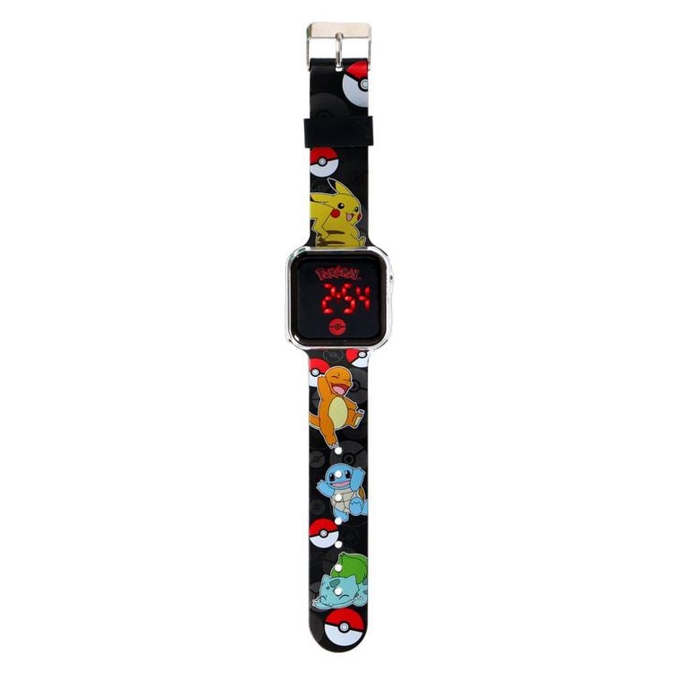 Produktbild: Accutime LED-Kinderuhr Pok&eacute;mon (schwarz), Digitaluhr mit LED-Anzeige f&uuml;r Uhrze
