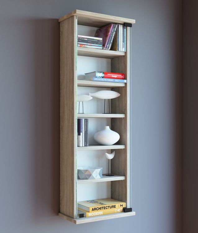 Produktbild: Holz CD DVD Wandregal Schrank Loposa Glast&uuml;r