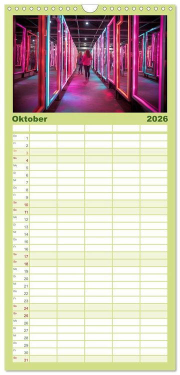Produktbild: Familienplaner 2026 - Irrg&auml;rten und Labyrinthe mit 5 Spalten (Wandkalender, 21 x 45 cm) CALVENDO