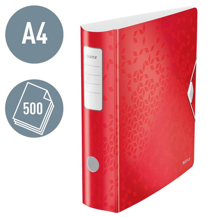 Produktbild: Leitz Ordner DIN A4 R&uuml;ckenbreite: 82mm Rot 2 B&uuml;gel 11060026