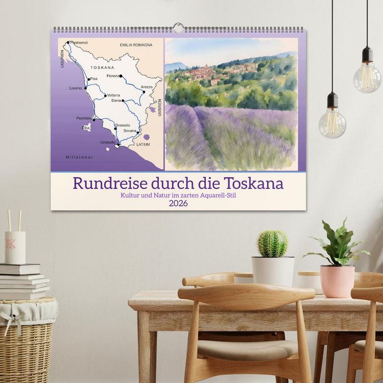 Produktbild: Rundreise durch die Toskana (Wandkalender 2026 DIN A2 quer), CALVENDO Monatskalender