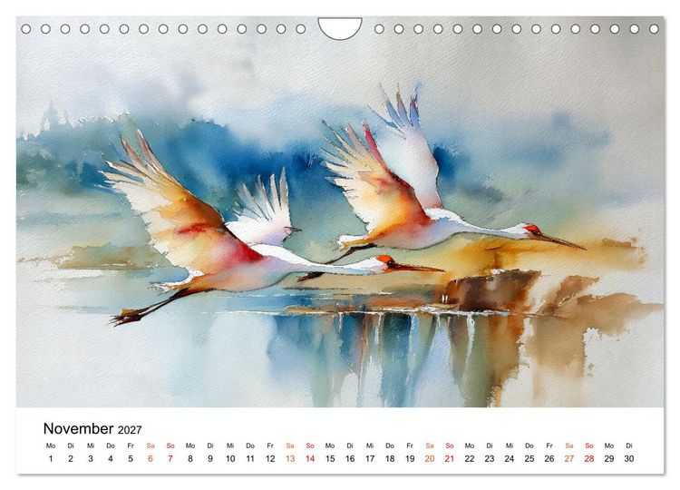 Produktbild: Kraniche zwischen Wind und Weite (Wandkalender 2027 DIN A4 quer), CALVENDO Monatskalender
