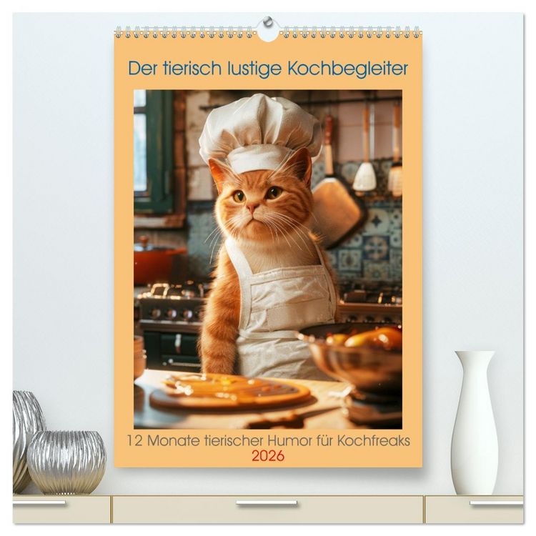 Produktbild: Der tierisch lustige Kochbegleiter (hochwertiger Premium Wandkalender 2026 DIN A2 hoch), Kunstdruck in Hochglanz