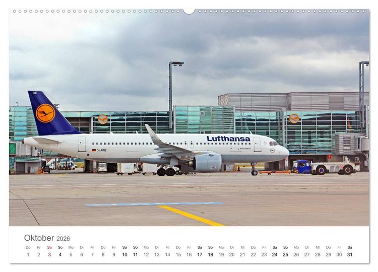 Produktbild: Gro&szlig;e und kleine Flieger am Flughafen (Wandkalender 2026 DIN A2 quer), CALVENDO Monatskalender