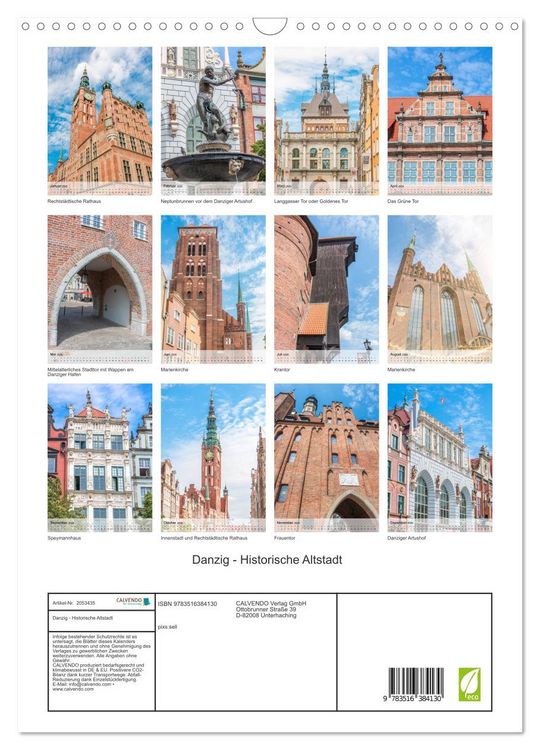 Produktbild: Danzig - Historische Altstadt (Wandkalender 2026 DIN A3 hoch), CALVENDO Monatskalender