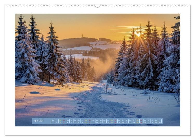 Produktbild: Th&uuml;ringer Winterlandschaften (hochwertiger Premium Wandkalender 2027 DIN A2 quer), Kunstdruck in Hochglanz