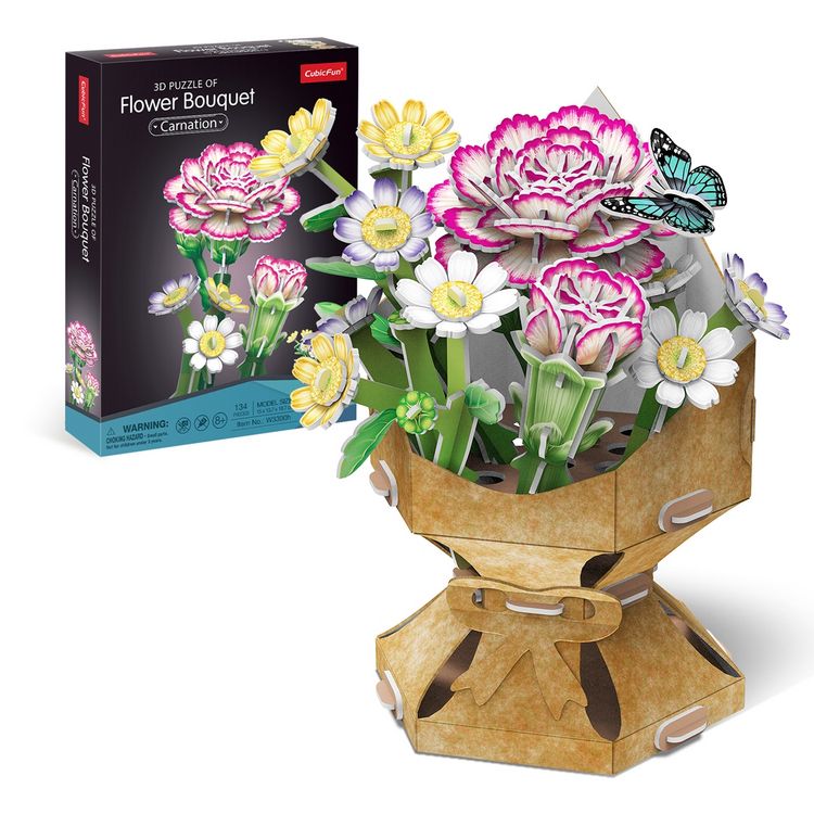Produktbild: CUBICFUN - 3D Puzzle Blumentopf Nelke 134 Teile