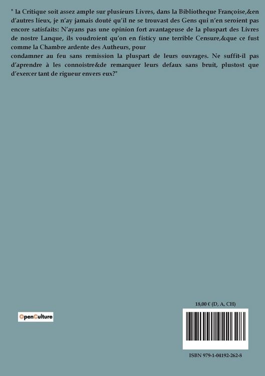 Produktbild: De la connaissance des bons livres