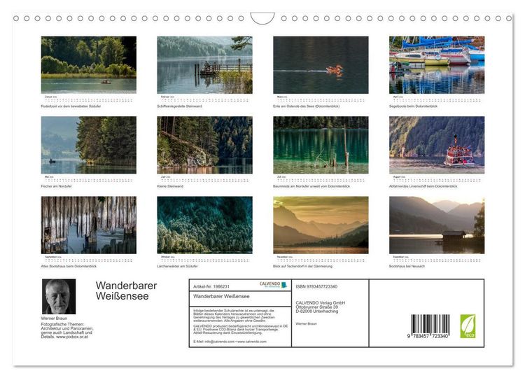 Produktbild: Wanderbarer Wei&szlig;ensee (Wandkalender 2026 DIN A3 quer), CALVENDO Monatskalender