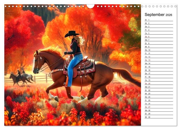 Produktbild: Westernreiten - Jahreszeiten im Sattel (Wandkalender 2026 DIN A3 quer), CALVENDO Monatskalender