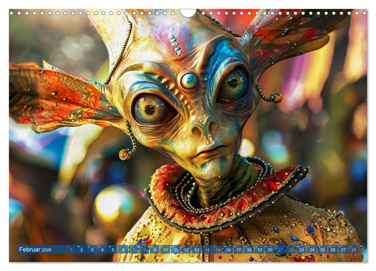 Produktbild: Aliens auf Erden - Kosmische Touristen auf Expedition (Wandkalender 2026 DIN A3 quer), CALVENDO Monatskalender