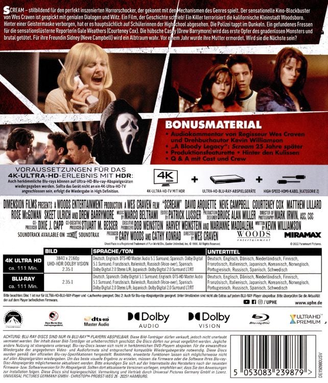 Produktbild: Scream (uncut) (+ Blu-ray 2D)