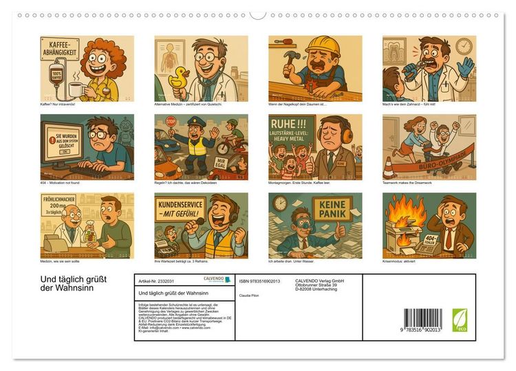 Produktbild: Und t&auml;glich gr&uuml;&szlig;t der Wahnsinn (hochwertiger Premium Wandkalender 2027 DIN A2 quer), Kunstdruck in Hochglanz