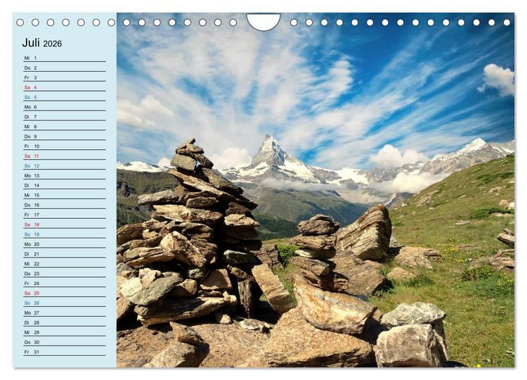Produktbild: Faszination Horu Fotoimpressionen vom Matterhorn (Wandkalender 2026 DIN A4 quer), CALVENDO Monatskalender