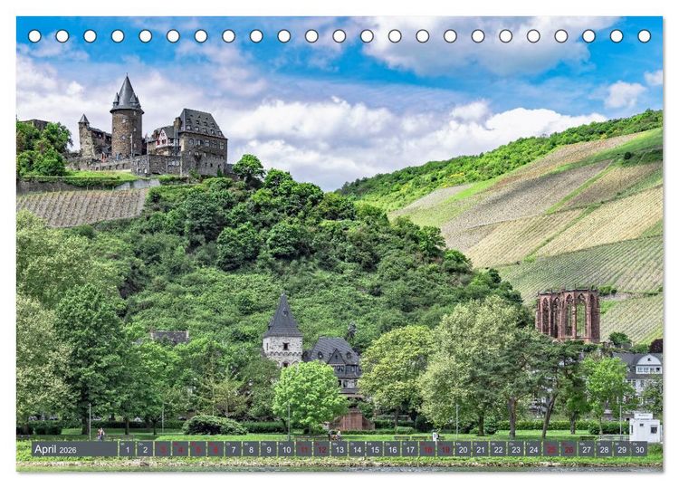 Produktbild: Burgen der Rheinromantik (Tischkalender 2026 DIN A5 quer), CALVENDO Monatskalender