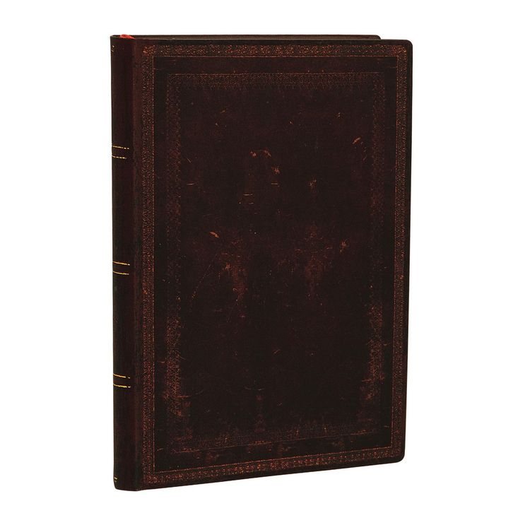Produktbild: Softcover Notizbuch Schwarzes Marokkoleder Schlicht, Mini, Liniert