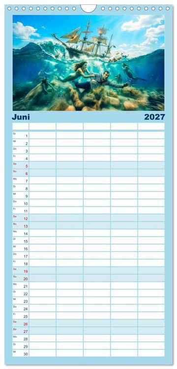 Produktbild: Familienplaner 2027 - Sirenen - die unheimliche Verlockung mit 5 Spalten (Wandkalender, 21 x 45 cm) CALVENDO