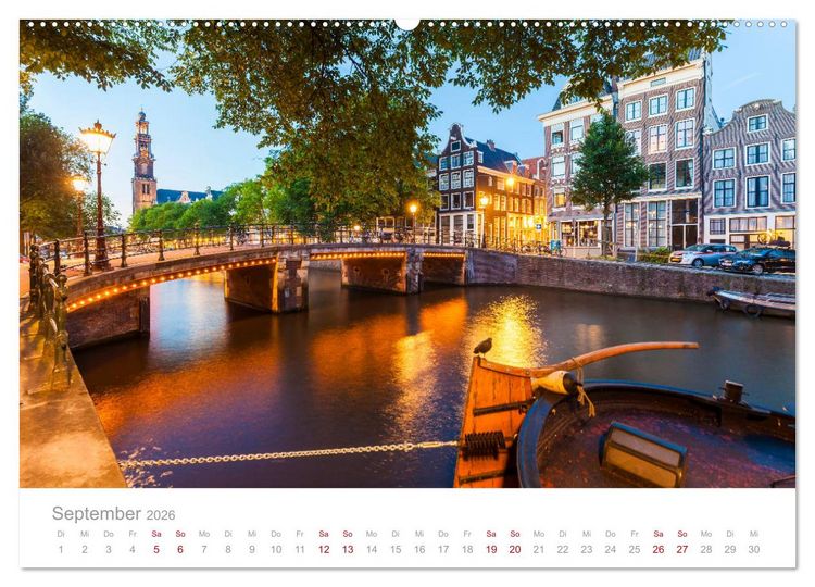 Produktbild: AMSTERDAM Impressionen (hochwertiger Premium Wandkalender 2026 DIN A2 quer), Kunstdruck in Hochglanz
