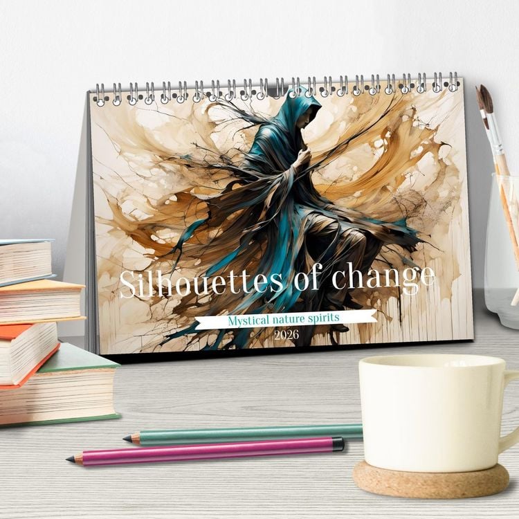 Produktbild: Silhouettes of change - Mystical nature spirits (Desk Calendar 2026 DIN A5 landscape), CALVENDO 12 Month DeskCalendar