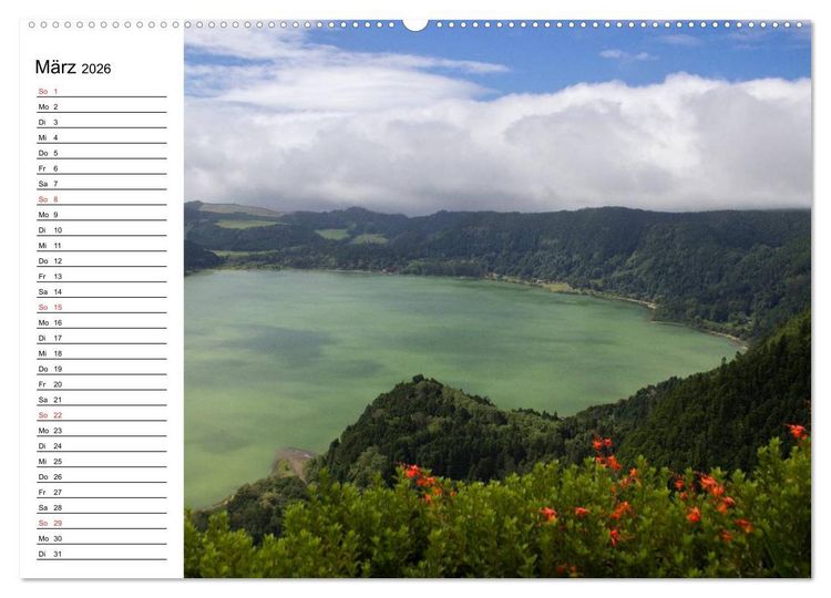 Produktbild: Azoren - S&atilde;o Miguel (hochwertiger Premium Wandkalender 2026 DIN A2 quer), Kunstdruck in Hochglanz