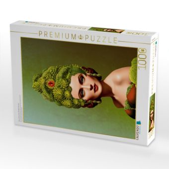 Produktbild: CALVENDO Puzzle Diva mit barocker Brokkoli Per&uuml;cke | 1000 Teile Lege-Gr&ouml;&szlig;e 64x48cm Foto-Puzzle f&uuml;r gl&uuml;ckliche Stunden