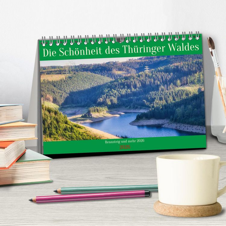 Produktbild: Die Sch&ouml;nheit des Th&uuml;ringer Waldes (Tischkalender 2026 DIN A5 quer), CALVENDO Monatskalender