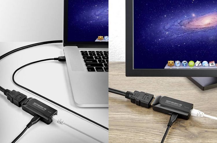 Produktbild: SpeaKa Professional HDMI&reg; Extender (Verl&auml;ngerung) &uuml;ber Netzwerkkabel RJ45 50m