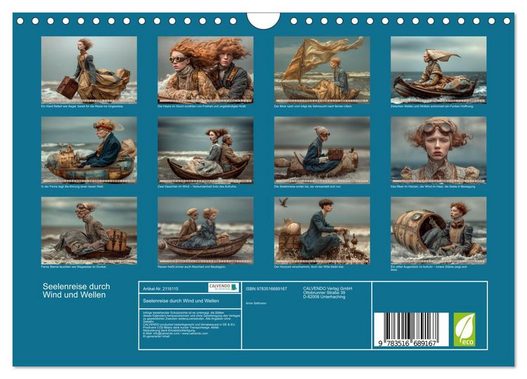 Produktbild: Seelenreise durch Wind und Wellen (Wandkalender 2026 DIN A4 quer), CALVENDO Monatskalender