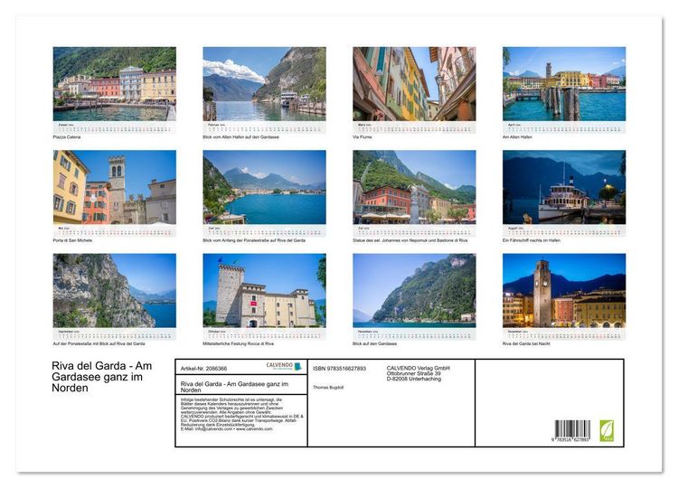 Produktbild: Riva del Garda - Am Gardasee ganz im Norden (Wandkalender 2026 DIN A2 quer), CALVENDO Monatskalender