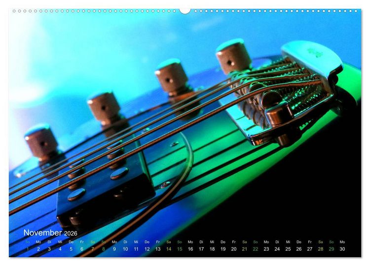 Produktbild: SPOTLIGHTS - Gitarren im Scheinwerferlicht (Wandkalender 2026 DIN A2 quer), CALVENDO Monatskalender