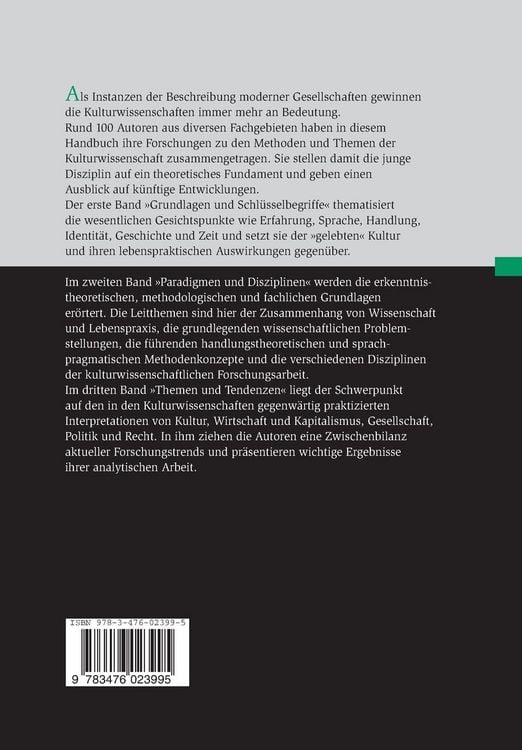Produktbild: Handbuch der Kulturwissenschaften