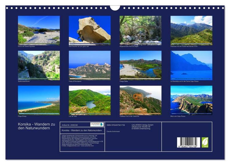 Produktbild: Korsika - Wandern zu den Naturwundern (Wandkalender 2026 DIN A3 quer), CALVENDO Monatskalender