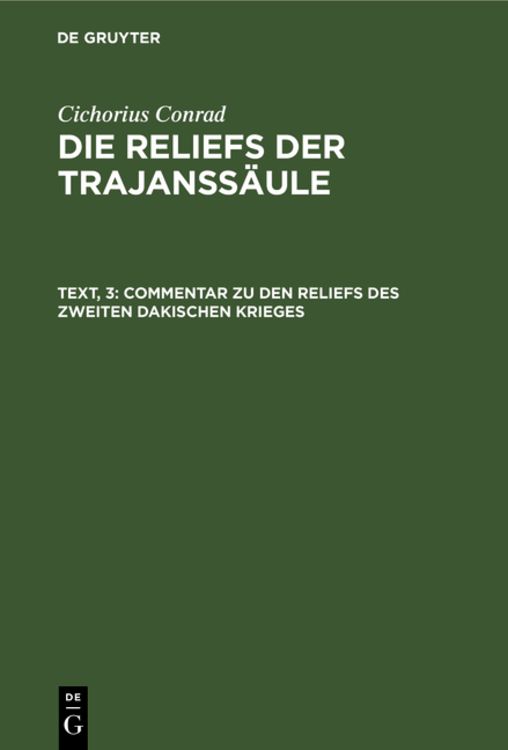 Produktbild: Commentar zu den Reliefs des zweiten dakischen Krieges