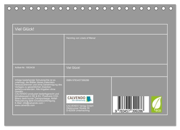 Produktbild: Viel Gl&uuml;ck! (Tischkalender 2026 DIN A5 quer), CALVENDO Monatskalender