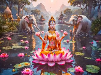 Produktbild: CALVENDO Puzzle Lakshmi, G&ouml;ttin des Reichtums | 2000 Teile Lege-Gr&ouml;&szlig;e 90x67cm Foto-Puzzle f&uuml;r gl&uuml;ckliche Stunden