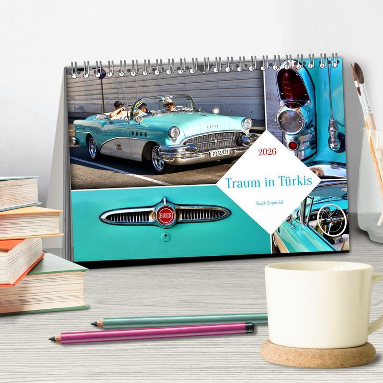 Produktbild: Traum in T&uuml;rkis - Buick Super 50 (Tischkalender 2026 DIN A5 quer), CALVENDO Monatskalender